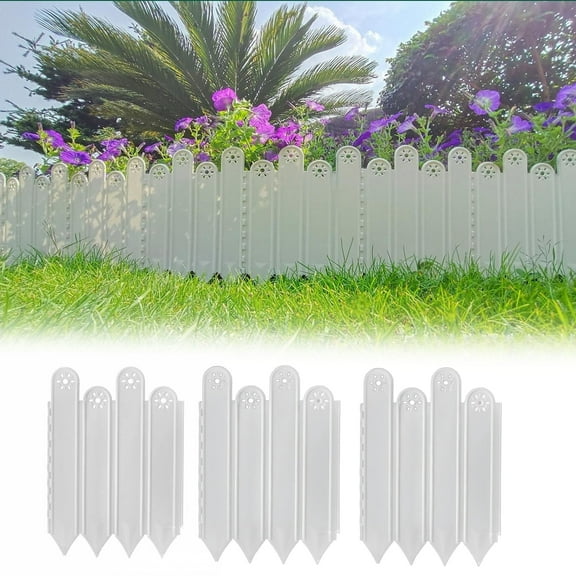 Garden Edging Garden fences,Lawn Garden Fence Edgings 9"X 11" Garden Edging Plastic Landscape Edging with 10Pcs Stakes for The Yard,Lawn Edging,Lawn Garden Flower Beds