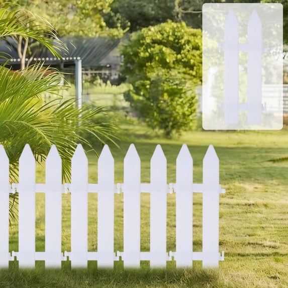 Garden Edging, Plastic Picket Fence for Lawn and Flower Bed Border, Decorative Landscape Edging to Define Outdoor Spaces