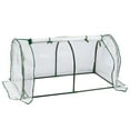 thumbnail image 1 of Garden Elements Indoor/Outdoor Metal Frame, Plastic Covered Cloche Round Tunnel Greenhouse with Mesh Vents, White, Mini, 47”, 1 of 6