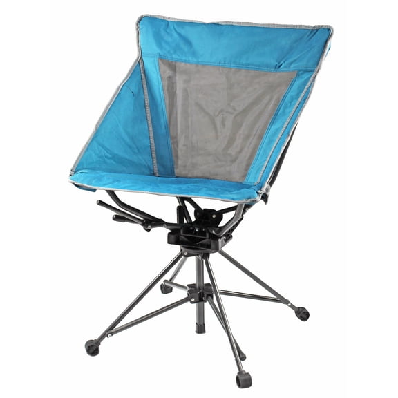 Garden Elements Swivel Camping Chair Portable Outdoor Chair with 360 Swivel, Tall Back, Breathable Mesh, Steel Frame, Foldable with Carrying Case Teal