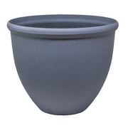 Garden Elements TerraStone Classic Smooth Round Planter, Bluestone, 14in