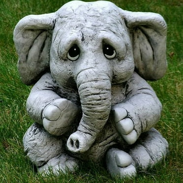 Garden Elephant Statues Outdoor Decor Easy to Use Sitting Elephant Ornament Ideal Gift for Adults Toddler Kids