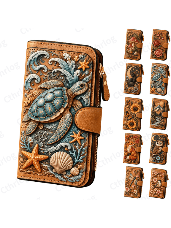 Garden Embossed Wallet, Birthday Gifts for Women, Butterfly & Rose Floral Details, Premium PU Leather Card Holder & Purse for Women-B