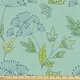 thumbnail image 1 of Ambesonne Garden Fabric by the Yard Upholstery, Flourishing Flowers Foliage, 1 Yard, Seafoam Dark Blue and Green, 1 of 5