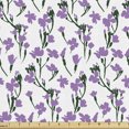 thumbnail image 1 of Ambesonne Garden Fabric by the Yard Upholstery, Wildflowers Rural Pattern, 1 Yard, Violet and Dark Green, 1 of 5