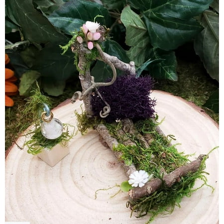 Garden Fairy Bed - Fairy House Furniture Accessory, Fairy Gardens, Garden Gnomes