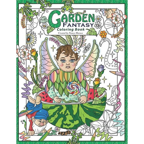 Garden Fantasy Coloring Book (Paperback)