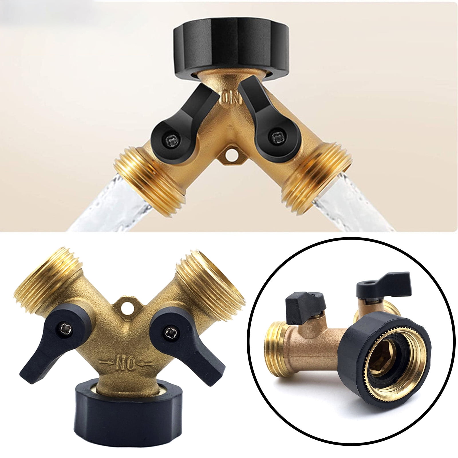 Garden Garden Faucet Three Way Hose Brass Diverter Watering Wand Heavy
