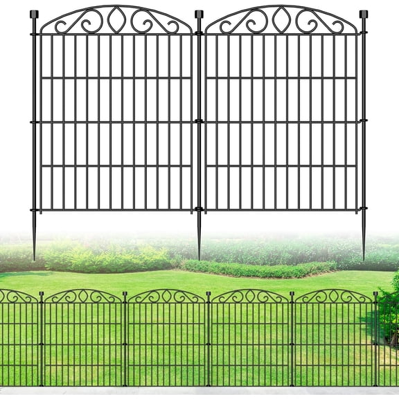Garden Fence 12 Panel - 30in H x 22.72 ft L, No Dig Rustproof Metal Tall Animal Barrier for Dogs Rabbits, Decorative Outdoor Border for Yard, Patio, and Flower Beds