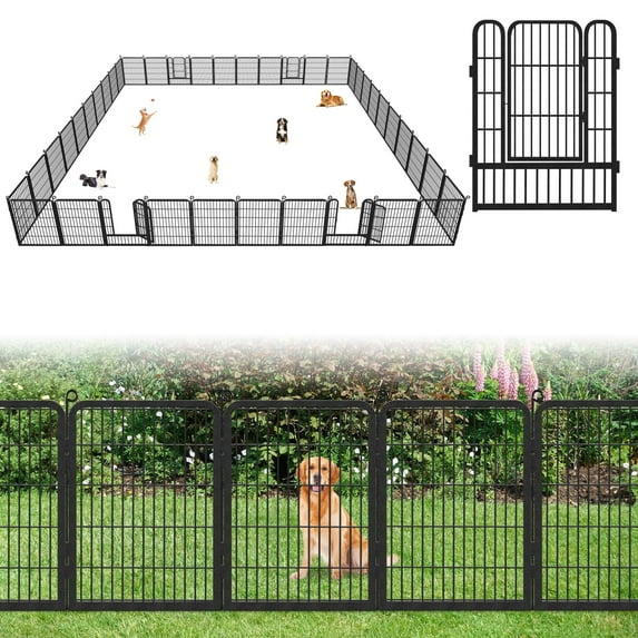 Garden Fence 87ft(L)×32in(H) No Dig Fence Panels with Gate Fencing for Yard Animal Barrier Decorative Garden Fencing for Backyard Patio Garden Fences and Borders for Dogs