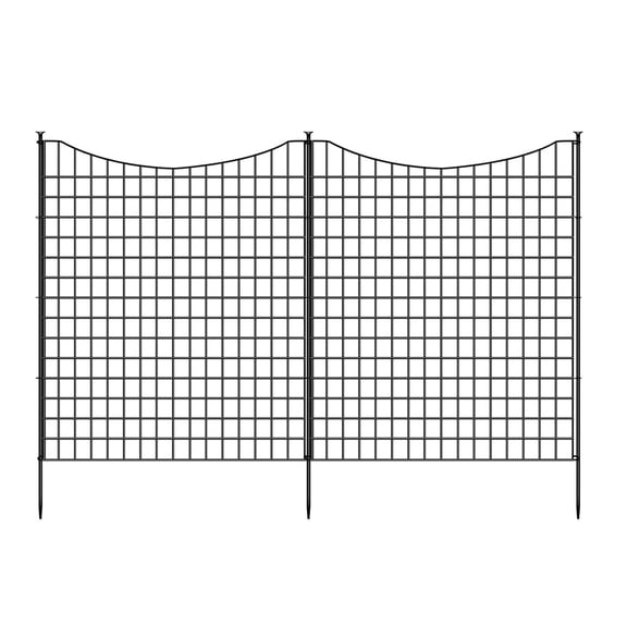 Garden Fence Animal Barrier, Dog Fence Outdoor for Yard, Tall Metal Fencing with Ground Stakes, Temporary Fencing for Dog, Rabbits, and Patio Border