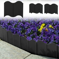Garden Fence Border 10 Pack | Decorative Plastic Flower Bed Edging Black White Red Green | 14x15cm Flexible Connectable Wavy Design | Easy Install for Patio, Walkway, Courtyard Landscaping