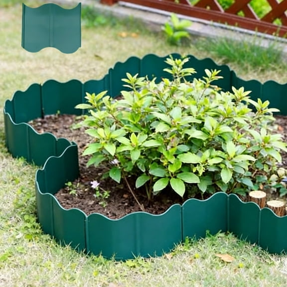 Garden Fence Border 10 Pack Plastic Landscape Edging for Flower Beds Vegetable Gardens and Tree Pools