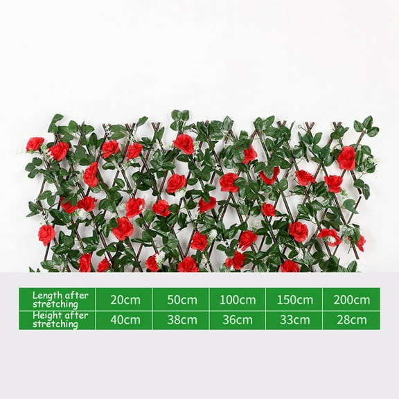 Garden Fence Hedge With Artificial Flower Leaves Garden Decoration Screening Expanding Trellis Privacy Screen Home Outdoor Decor