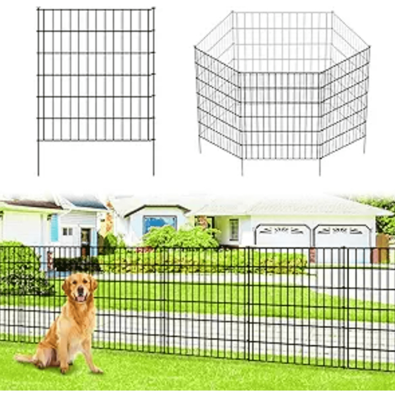 Metal Rabbit Fencing Garden Fence Metal D rative Fence 32 inch H x 28 inch W (5 Panels ...
