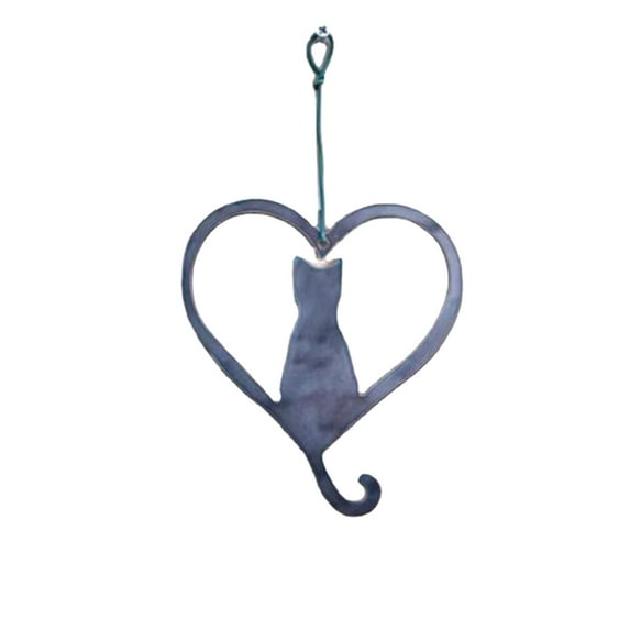 Garden Fence Novel Wall Mounted Cartoon Decor Metal Ornament Cat Pattern Hanging Adornment Outdoor Pendant Art Home Adorable