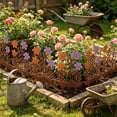 thumbnail image 1 of Garden Fence,Yard Edging,Rustic Metal Barrier with Ground Stake for Flower Bed Lawn Outdoor Landscape Decor, 1 of 7