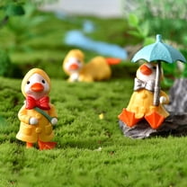 Garden Figurines under $5! Yannianjz Duck Garden Statue, Cute Raincoat Duck Figurine, Outdoor Lawn Decor, Resin Animal Ornament for Patio Yard, Spring Easter Home Decoration Set of 4