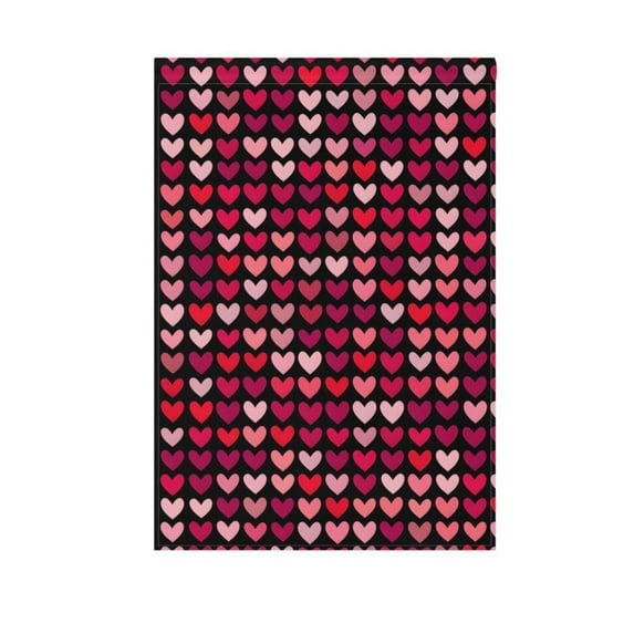 Garden Flag 12"x18" Red Pink Love Heart Double-Sided Yard Flags for Outside Outdoor All Seasonal Decoration
