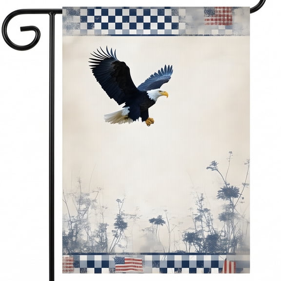Garden Flag 250 Anniversary A Bald Eagle Flying Through The Air With An American Flag In The Background 1 July 4th Decorations For Outside