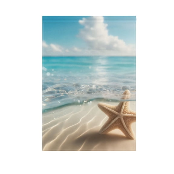 Garden Flag 28"x40" Starfish on Sand Beach Double-Sided Yard Flags for Outside Outdoor All Seasonal Decoration
