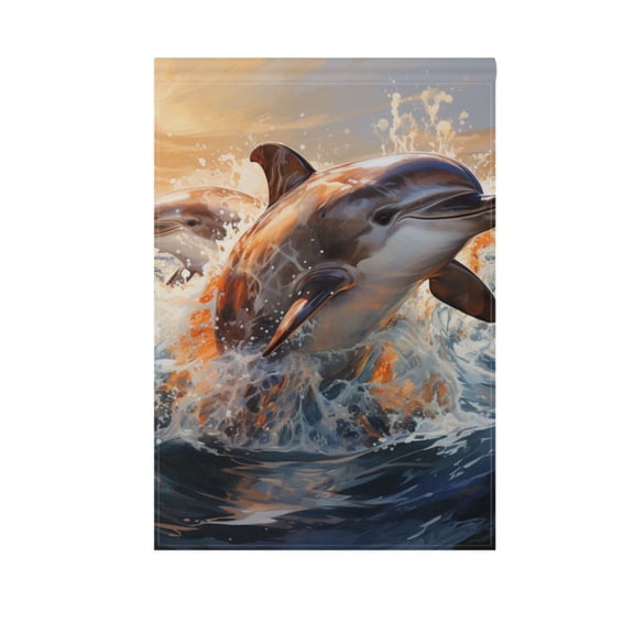 Garden Flag 28"x40" Whale Jump Out Of Water Double-Sided Yard Flags for Outside Outdoor All Seasonal Decoration