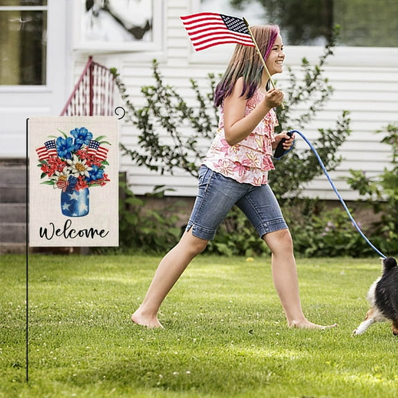 Garden Flag for 4th of July Independence Day,12 X 18 Inch Patriotic Garden Flag Small Vertical Double Sided,Patriotic American Flag Vintage Retro Decorative Flag for Party Yard Home Decor