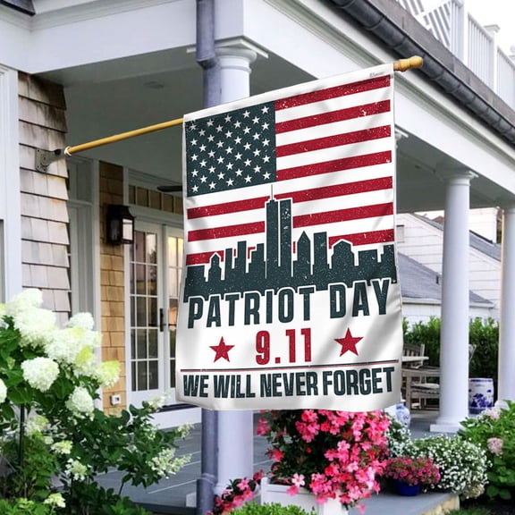 Garden Flag 9.11 Patriot Day We Will Never Forget September 11, Memorial, 12x18 POLE NOT INCLUDED