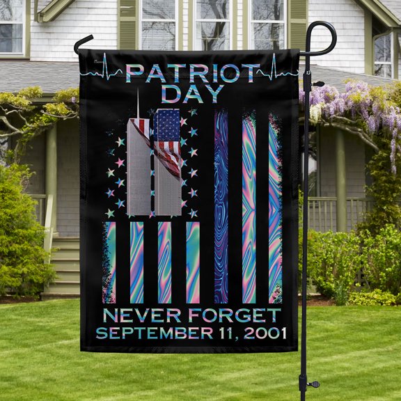 Garden Flag 911 Patriot Day September 11 Never Forget, Memorial Remembrance, 12x18 POLE NOT INCLUDED