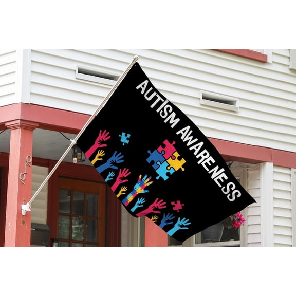 Garden Flag Autism Awareness Colorful Infinity Symbol Support Message Outdoor Decor, 12x18 POLE NOT INCLUDED