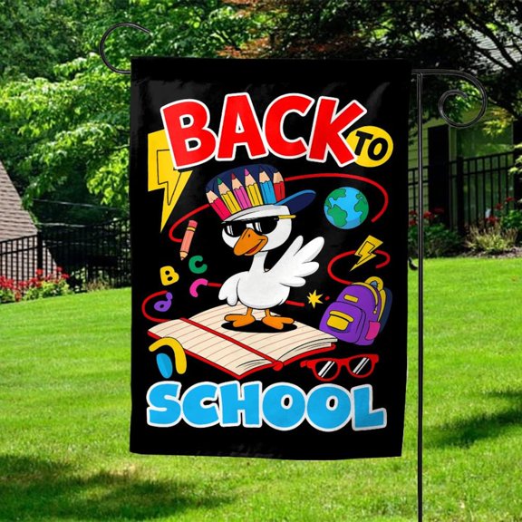 Garden Flag Back To School School Bus Colorful Year Start Porch Decoration, 12x18 POLE NOT INCLUDED