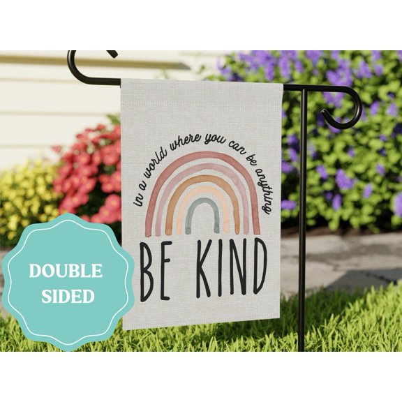 Garden Flag Be Kind Inspirational Rainbow Boho Equality V318, 12x18 POLE NOT INCLUDED