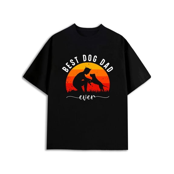 Greenink Best Dog Dad Ever T-Shirt Men's t shirt black limited edition elegant Spring and summer outdoor wear Casual Unisex Shirt Cotton tshirts