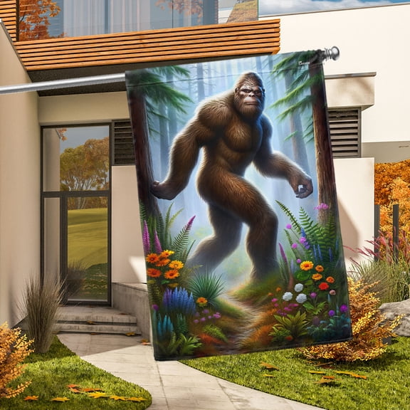 Garden Flag Bigfoot Sasquatch, Mythical Folklore, 12x18 POLE NOT INCLUDED