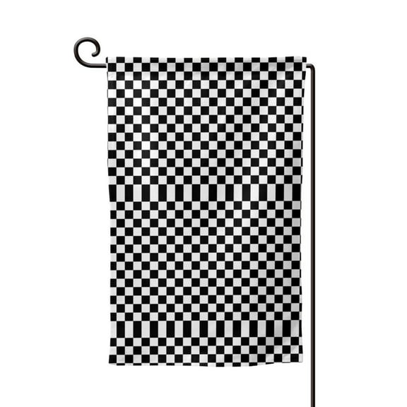 Garden Flag Black And White Checkered Double Sided Small Yard Holiday Garden Flag for Outside Decor 12.5x18 Inch Square