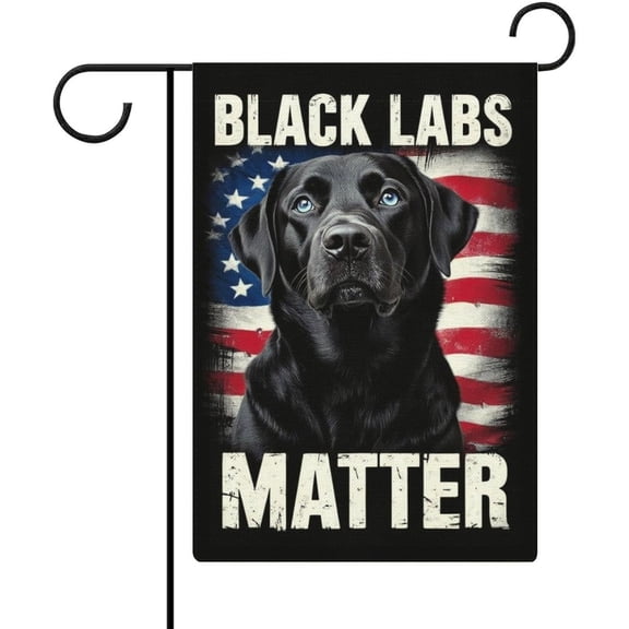 Garden Flag Black Labs Matter Labrador Retriever Double Sided 12x18 In Burlap Seasonal Yard Decoration for Outside Porch