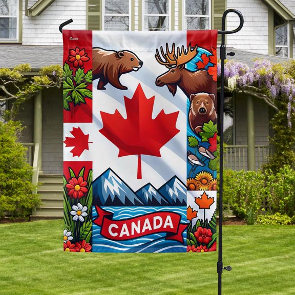 Garden Flag Canada Symbols Maple Leaf, National Identity, 12x18 POLE NOT INCLUDED