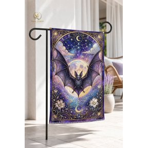 Garden Flag Celestial Bat Gothic Moon Polyester Yard Decor for Halloween