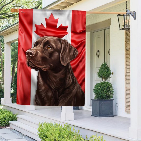 Garden Flag Chocolate Labrador Dog Canadian, National Pet, 12x18 POLE NOT INCLUDED