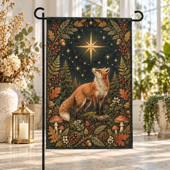 Garden Flag Cottagecore Fox Mabon Outdoor Yard Decor for Pagan Harvest Sabbat
