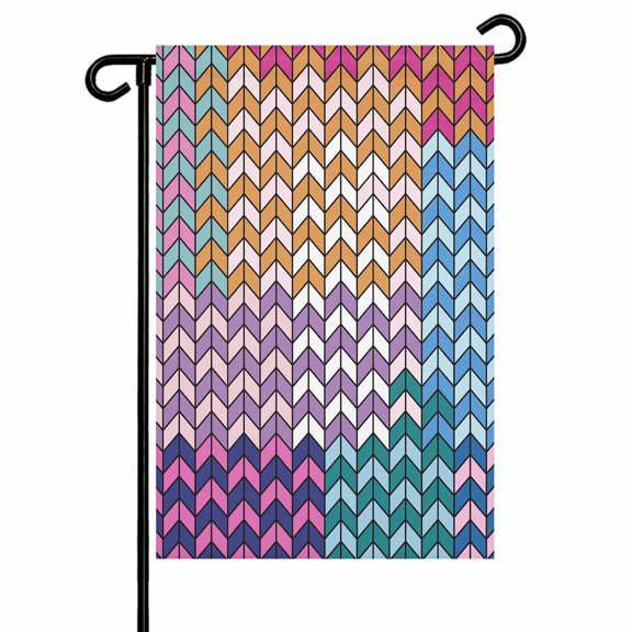 Garden Flag Double-Side Printed House Flag Abstract Texture Yard Flag Colorful Modern Art Welcome Banner Decor Outdoor Holiday Decorations 12*18in