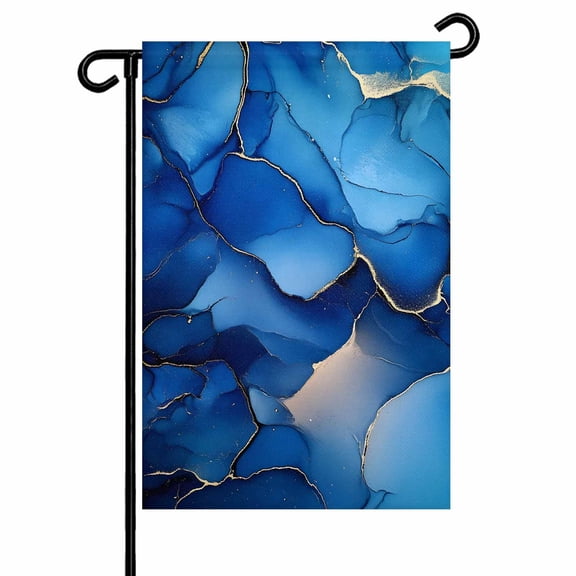 Garden Flag Double-Side Printed House Flag Blue Marble Theme Yard Flag Abstract Art Welcome Banner Decor Outdoor Holiday Decorations 28*40in