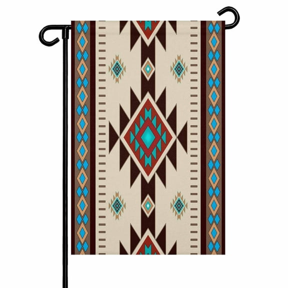 Garden Flag Double-Side Printed House Flag Boho Tribal Geometric Yard Flag Aztec Southwestern Welcome Banner Decor Outdoor Holiday Decorations 28*40in
