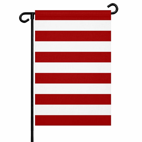 Garden Flag Double-Side Printed House Flag Classical Stripe Yard Flag Red Welcome Banner Decor Outdoor Holiday Decorations 12*18in