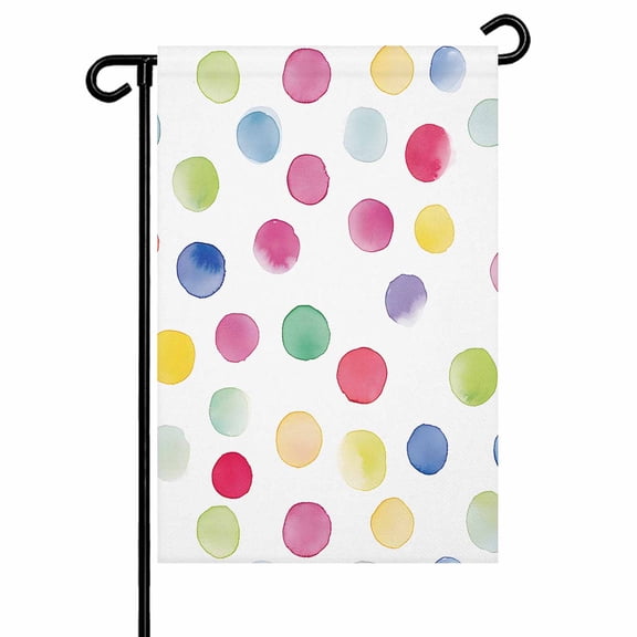 Garden Flag Double-Side Printed House Flag Color Wave Point Yard Flag Abstract Art Welcome Banner Decor Outdoor Holiday Decorations 12*18in