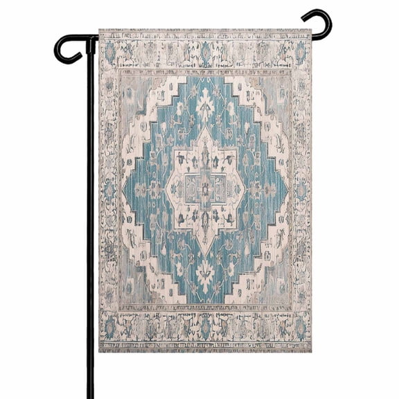 Garden Flag Double-Side Printed House Flag Ethnic Vintage Medieval Style Yard Flag Retro Turkish Texture Welcome Banner Decor Outdoor Holiday Decorations 12*18in