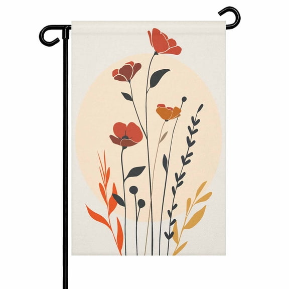 Garden Flag Double-Side Printed House Flag Hand Painted Floral Yard Flag Plant Leaves Welcome Banner Decor Outdoor Holiday Decorations 28*40in