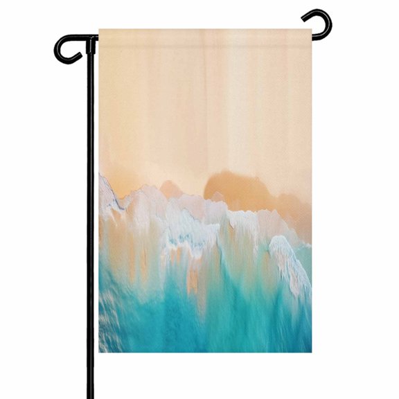 Garden Flag Double-Side Printed House Flag Ocean Beach Yard Flag Wave Sand Welcome Banner Decor Outdoor Holiday Decorations 12*18in