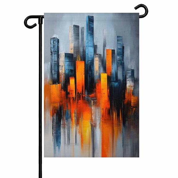 Garden Flag Double-Side Printed House Flag Oil Painting Yard Flag Abstract Landscape Welcome Banner Decor Outdoor Holiday Decorations 12*18in