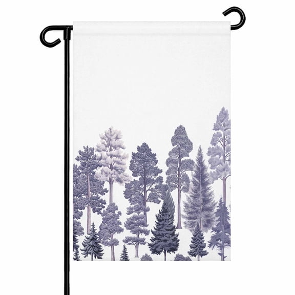 Garden Flag Double-Side Printed House Flag Pine Tree Yard Flag Forest Tree Welcome Banner Decor Outdoor Holiday Decorations 12*18in